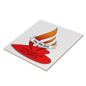 Vuur of vlam en hart met Citaat Pentecost Tegeltje (Zijkant)