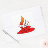 Vuur of vlam en hart met Citaat Pentecost Vierkante Sticker (Envelop)