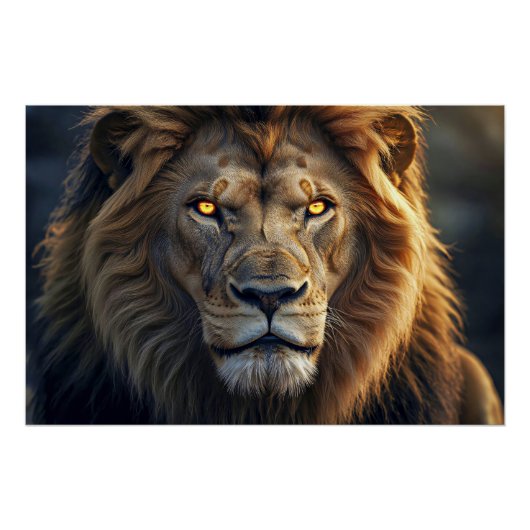 Vuur Ogen van de Jungle Koning Perfect Poster (Voorkant)