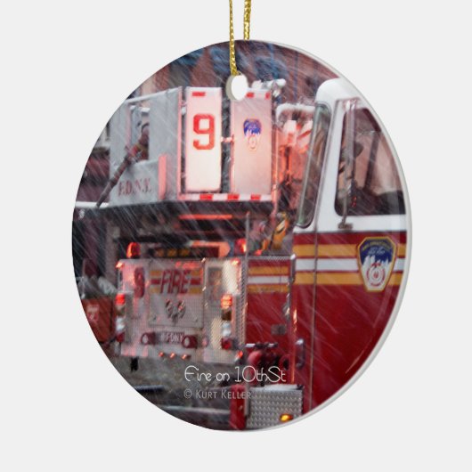 Vuur op 10e ST Keramisch Ornament (Links)