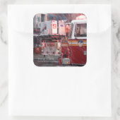 Vuur op 10e ST Vierkante Sticker (Tas)