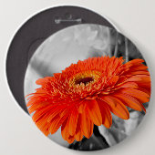 Vuur op bloemblaadjes ronde button 6,0 cm (Voorkant /achterkant)