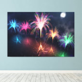 Vuur op de afdruk van het watercanvas canvas afdruk (Insitu (Houten vloer))