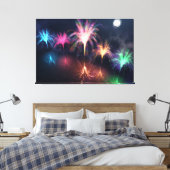 Vuur op de afdruk van het watercanvas canvas afdruk (Insitu (Slaapkamer))