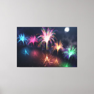 Vuur op de afdruk van het watercanvas canvas afdruk