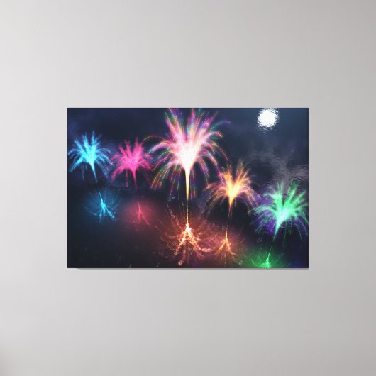 Vuur op de afdruk van het watercanvas canvas afdruk (Voorkant)