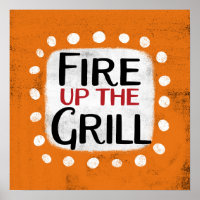 Vuur op de Grill Poster Wall Art
