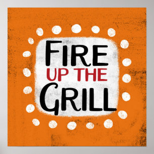 Vuur op de Grill Poster Wall Art