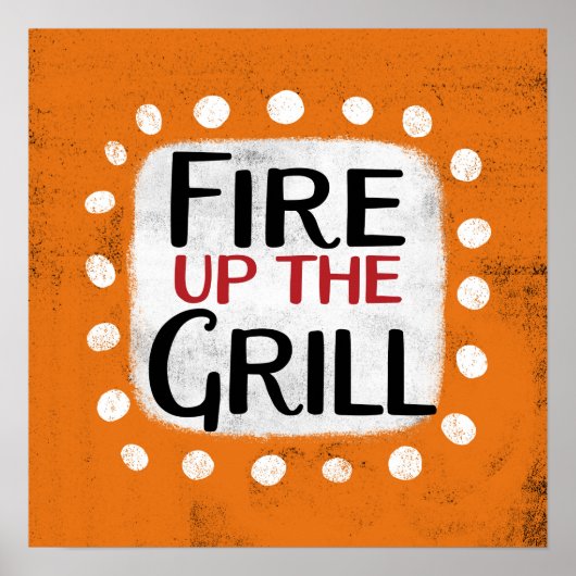 Vuur op de Grill Poster Wall Art (Voorkant)
