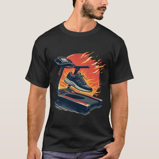 Vuur op de loopband | Explosieve cardio & hardlope T-shirt (Voorkant)