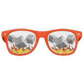 Vuur op dobbelstenen retro zonnebril (Voorkant)
