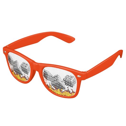Vuur op dobbelstenen retro zonnebril (Gekanteld)