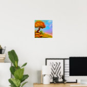 Vuur op een Poster aan de heuvel (Thuiskantoor)