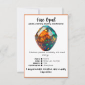 Vuur Opal Crystal Betekenis Kaart (Voorkant)