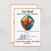 Vuur Opal Crystal Betekenis Kaart (Voorkant / Achterkant)