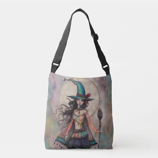 Vuur Opal Heks Fantasie Kunst Halloween Wicca Crossbody Tas (Voorkant)