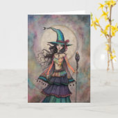 Vuur Opal Heks Halloween Fantasie Kunst Wiccan Kaart (Gele Bloem)