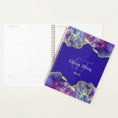 Vuur Opal Levendige Paarse en Gouden Marmeren Kuns Planner (Display)