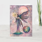Vuur Opal Maan Fee Kunst van Molly Harrison Kaart (Voorkant)
