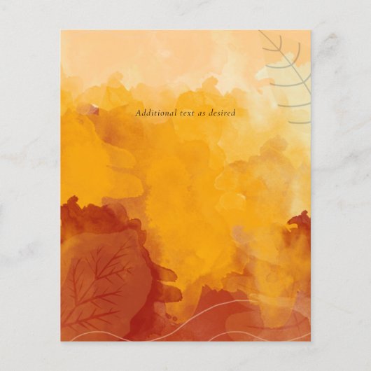 Vuur Oranje Aquarel Abstracte Zonsondergang Bruilo (Achterkant)