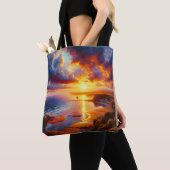 Vuur over de kust tote bag (Dichtbij)