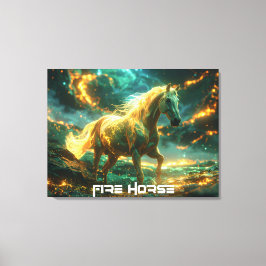 VUUR PAARD - CHINESE ZODIAC - CANVAS AFDRUK