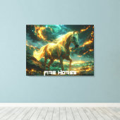 VUUR PAARD - CHINESE ZODIAC - CANVAS AFDRUK (Insitu (Houten vloer))