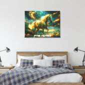 VUUR PAARD - CHINESE ZODIAC - CANVAS AFDRUK (Insitu (Slaapkamer))