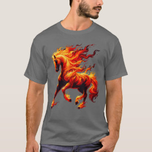 Vuur Paard Dier Paard retro T-shirt