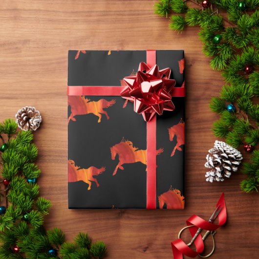 Vuur Paard Kunst Cadeaupapier (Feestdagen Geschenken)