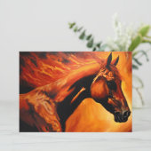 vuur paard, paard, dieren, vlam, vuur kaart (Staand voorkant)