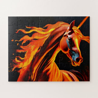 vuur paard, paard, dieren, vlam, vuur legpuzzel