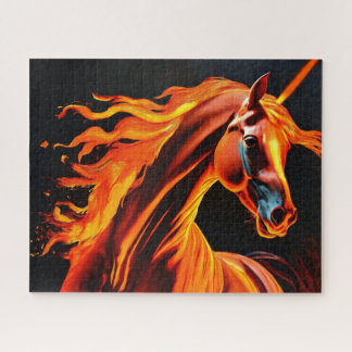 vuur paard, paard, dieren, vlam, vuur legpuzzel