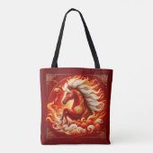 Vuur Paard Vierde Tote Bag (Achterkant)