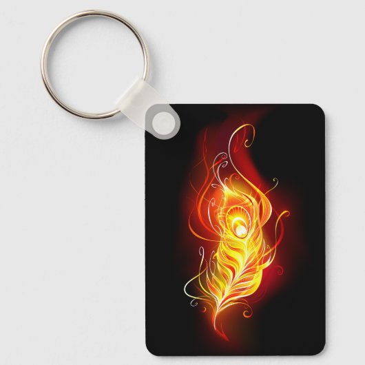 Vuur Paauwveer Sleutelhanger (Voorkant)