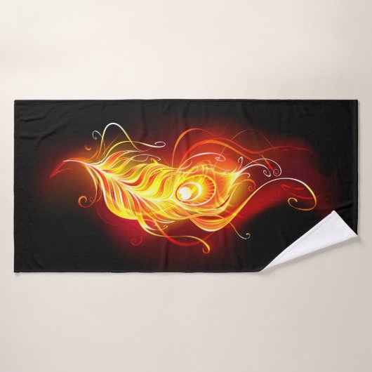 Vuur Pauwveer Badhanddoek (Badhanddoek)