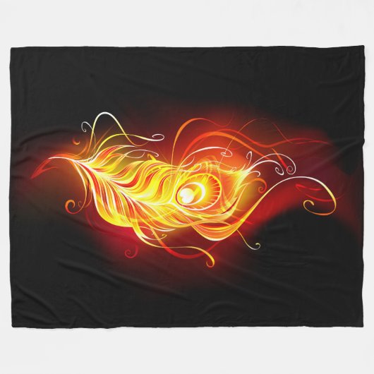 Vuur Pauwveer Fleece Deken (Voorkant (Horizontaal))