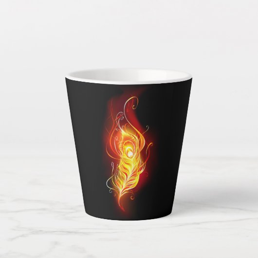 Vuur Pauwveer Latte Mok (Voorkant)