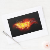 Vuur Pauwveer Rechthoekige Sticker (Envelop)