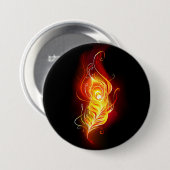 Vuur Pauwveer Ronde Button 7,6 Cm (Voorkant /achterkant)