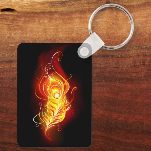 Vuur Pauwveer Sleutelhanger (Achterkant)
