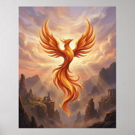 Vuur Phoenix Heilige Kliffen Poster