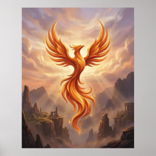 Vuur Phoenix Heilige Kliffen Poster