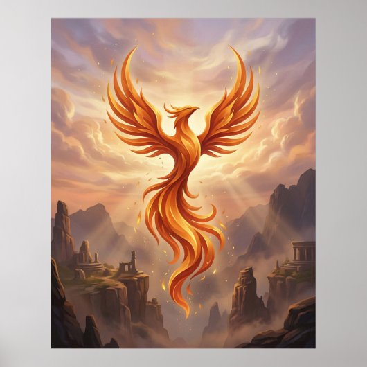Vuur Phoenix Heilige Kliffen Poster (Voorkant)