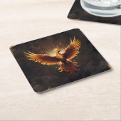 Vuur Phoenix Kussen Kartonnen Onderzetters (Schuin)