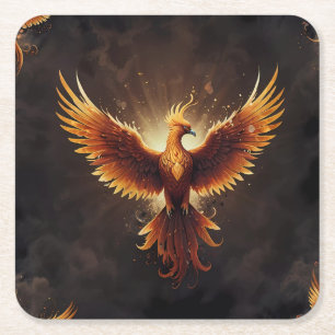 Vuur Phoenix Kussen Kartonnen Onderzetters