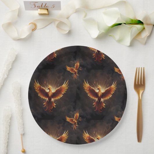 Vuur Phoenix Kussen Papieren Bordje (Huwelijk)