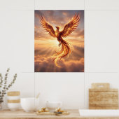 Vuur Phoenix Rijzende Dageraad Poster (Keuken)