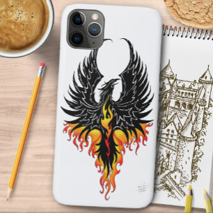 Vuur Phoenix Rijzende Vuurvogel Zwarte Stam Vlamme Case-Mate iPhone Case