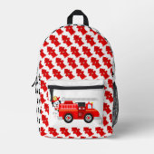 Vuur Pup en zijn brandweerwagen Bedrukte Rugzak (Voorkant)